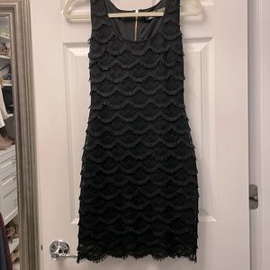 GUESS black dress, fringe pattern, casual or elegant, goes with anything, Size 2